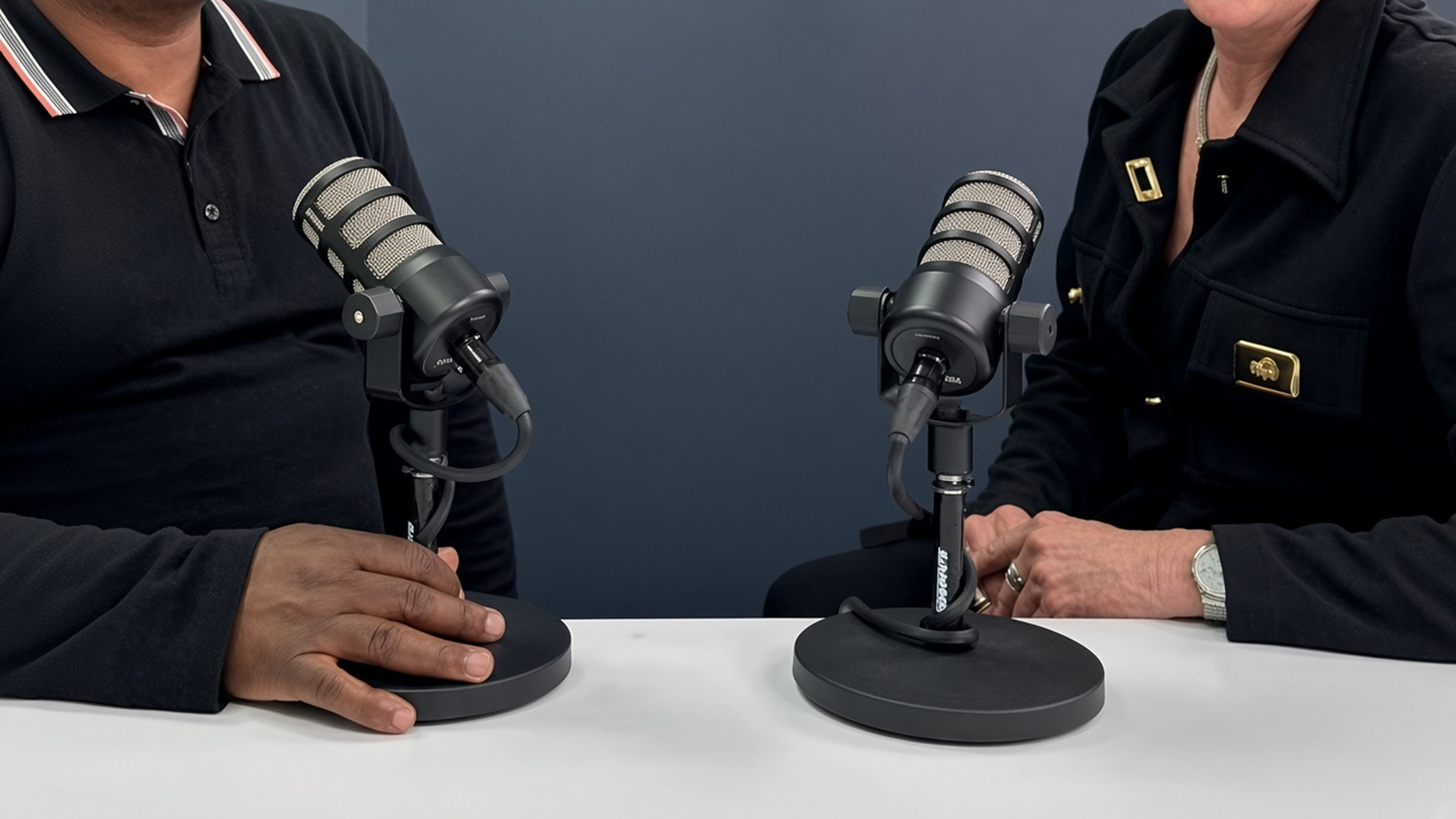 Two microphones in the studio.